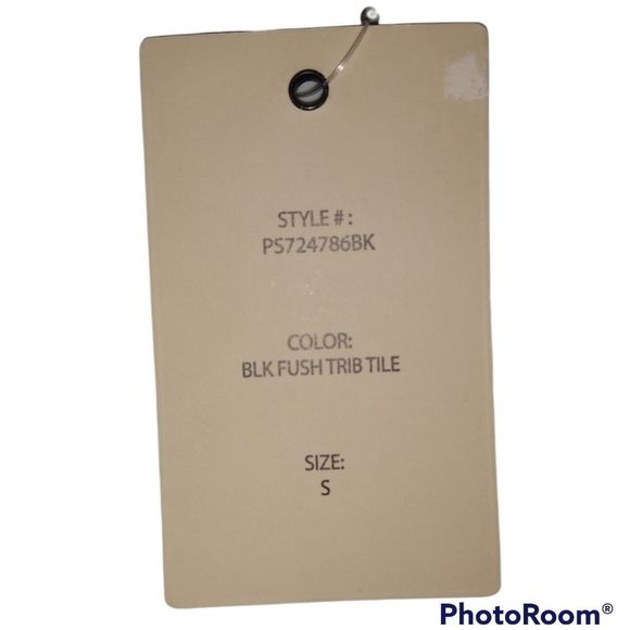 Pink Rose Black Fuchsia Tribal Tile Halter Tank - Picture 5 of 10